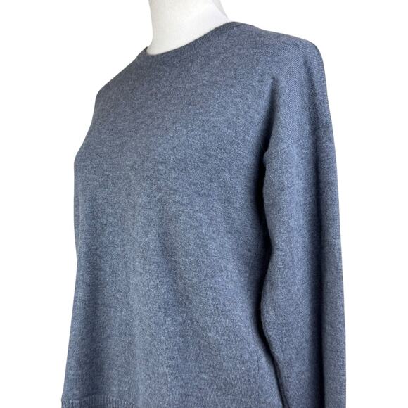 Guido Lombardi Gray Merino Wool Knit Silk Satin Flyaway Back Twofer Sweater - Picture 8 of 12